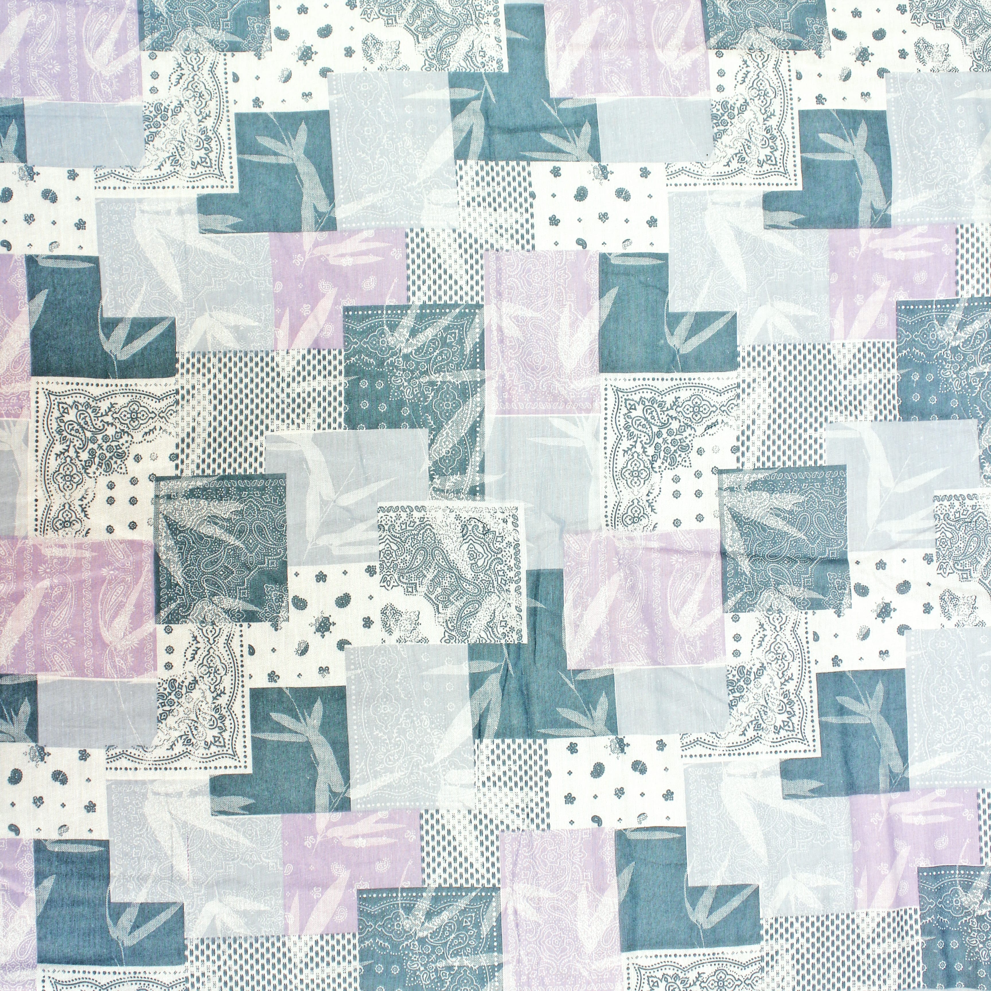 Full View Riva Floral Cotton Dohar, Peacock Blue Design 