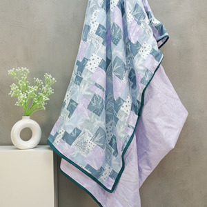 Riva Floral Cotton Dohar, Peacock Blue