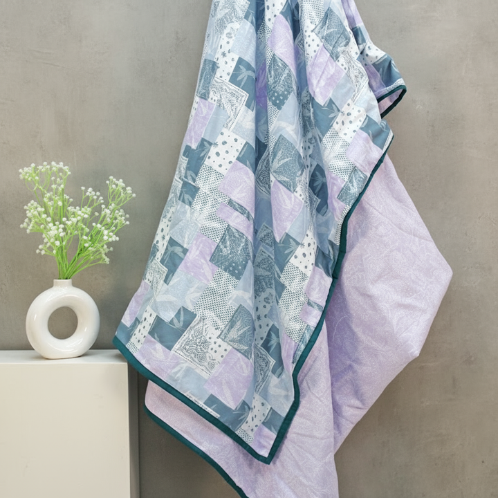 Riva Floral Cotton Dohar, Peacock Blue