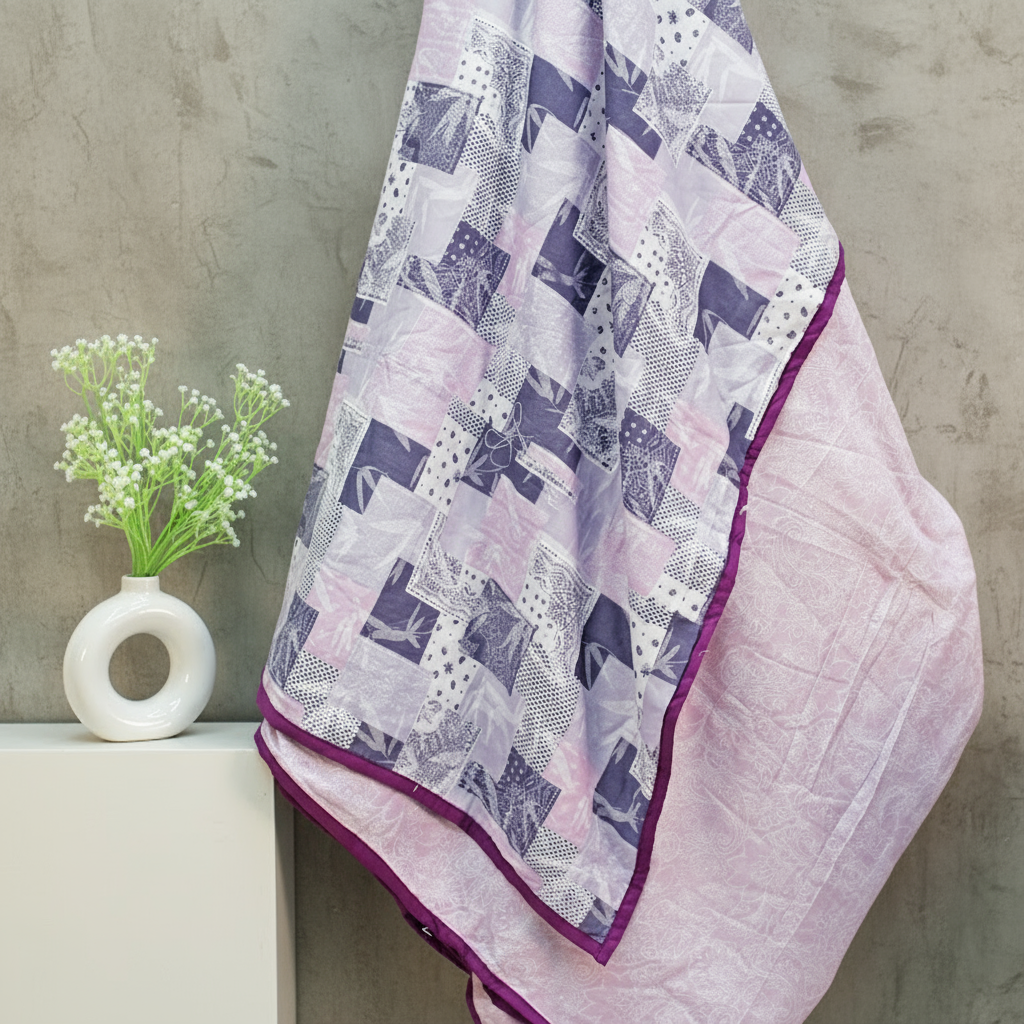 Riva Floral Cotton Dohar, Purple