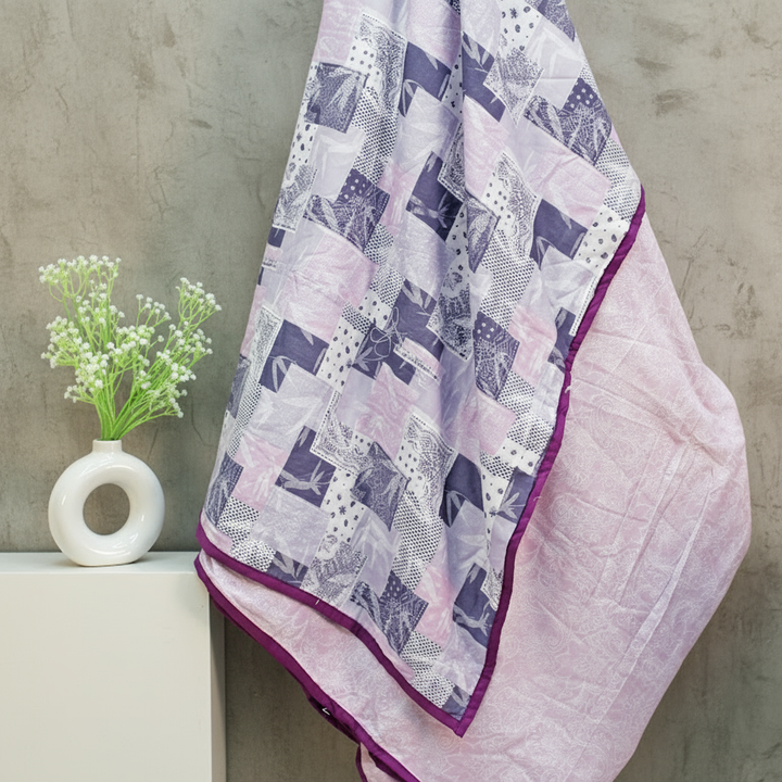 Riva Floral Cotton Dohar, Purple