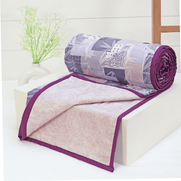 Riva Floral Cotton Dohar, Purple