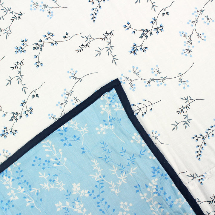 Riva Floral Cotton Dohar, Blue Design 