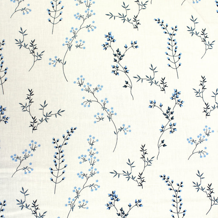 Full View Riva Floral Cotton Dohar, Blue Design 
