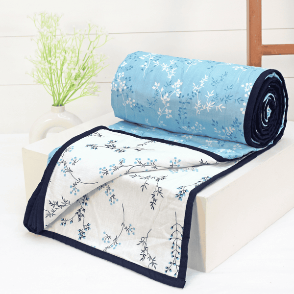 Riva Floral Cotton Dohar, Blue 