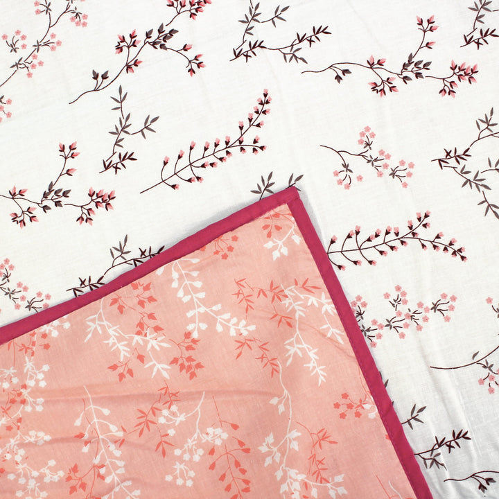 Riva Floral Cotton Dohar, Magenta Design 