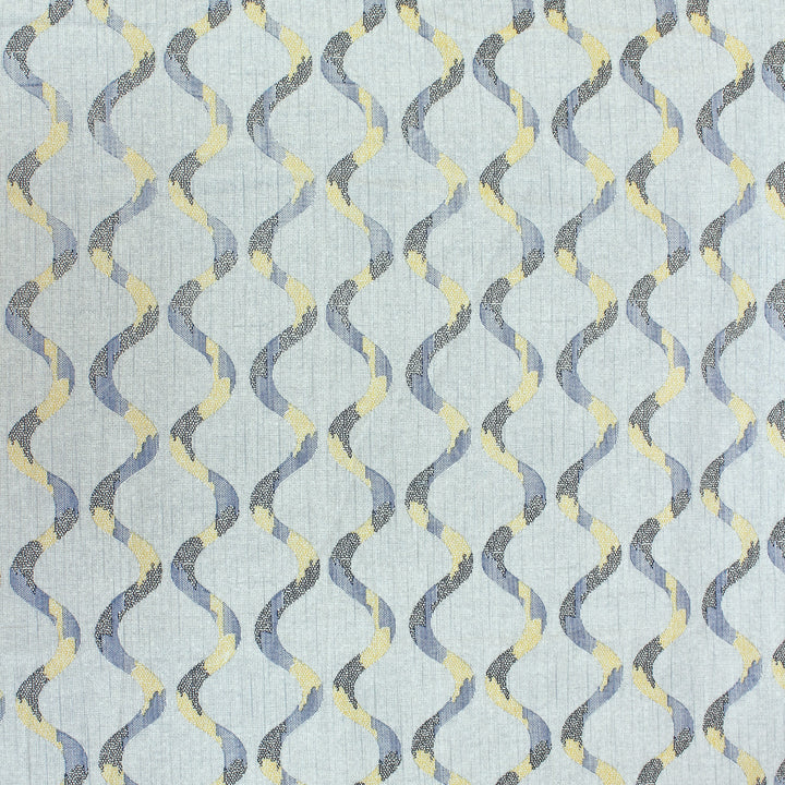 Close up view Riva Damask Cotton Dohar, Blue Design 