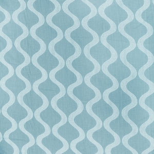 Full View Riva Damask Cotton Dohar, Blue Design 