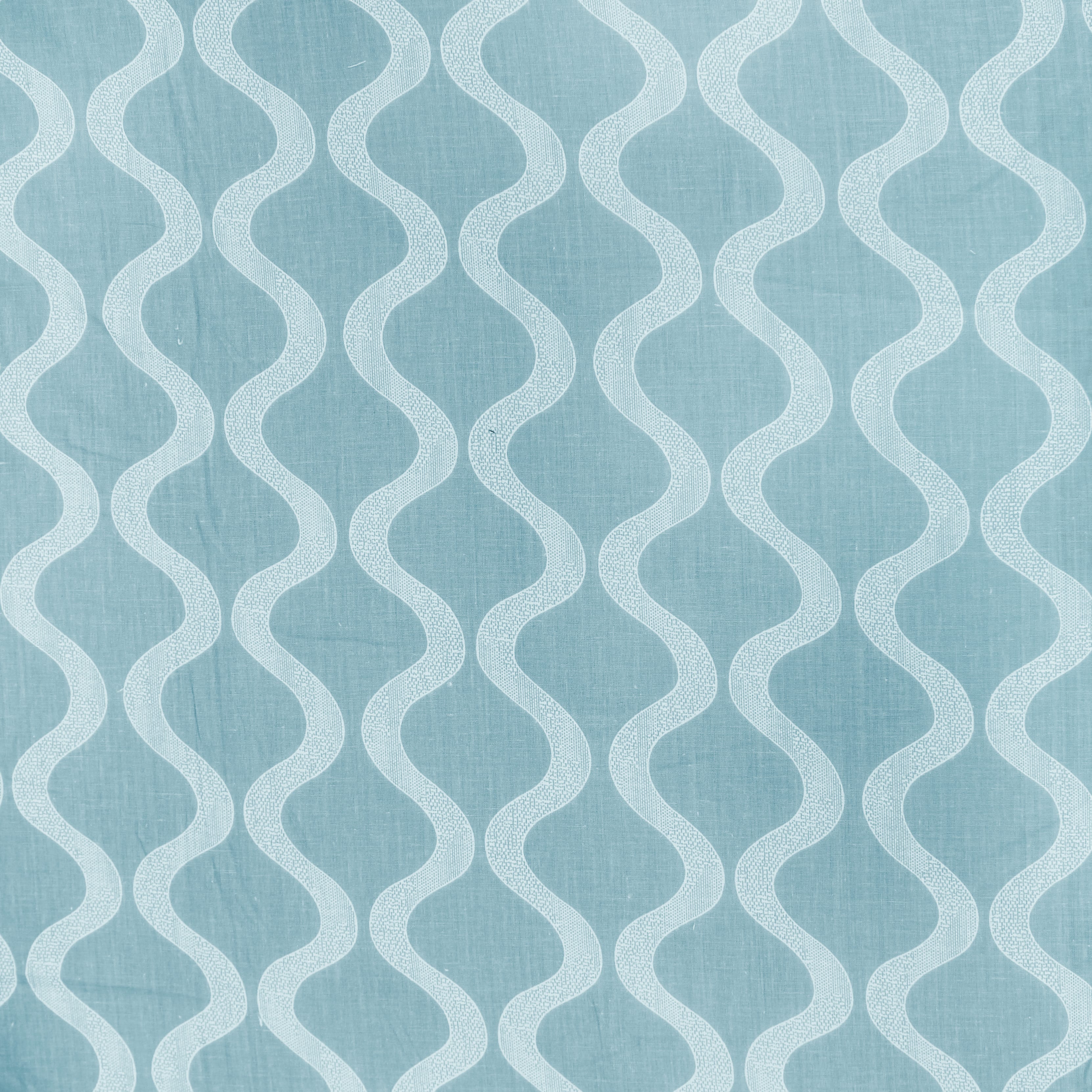 Full View Riva Damask Cotton Dohar, Blue Design 