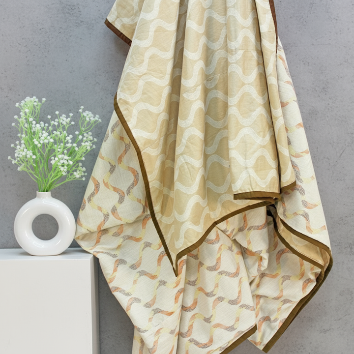 Riva Damask Cotton Dohar, Coffee