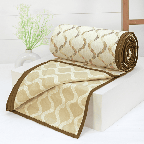 Riva Damask Cotton Dohar, Coffee