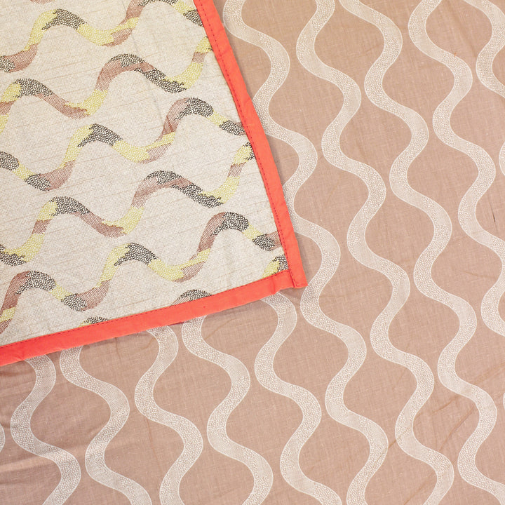 Riva Damask Cotton Dohar, Peach