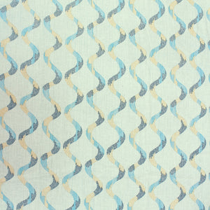 Riva Damask Cotton Dohar, Peacock Blue Design 