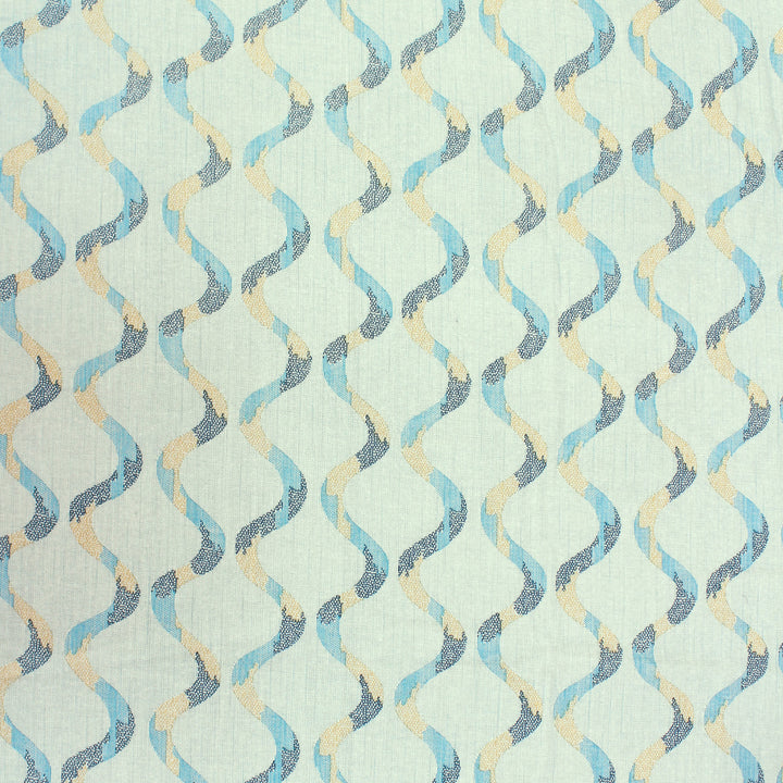 Riva Damask Cotton Dohar, Peacock Blue Design 