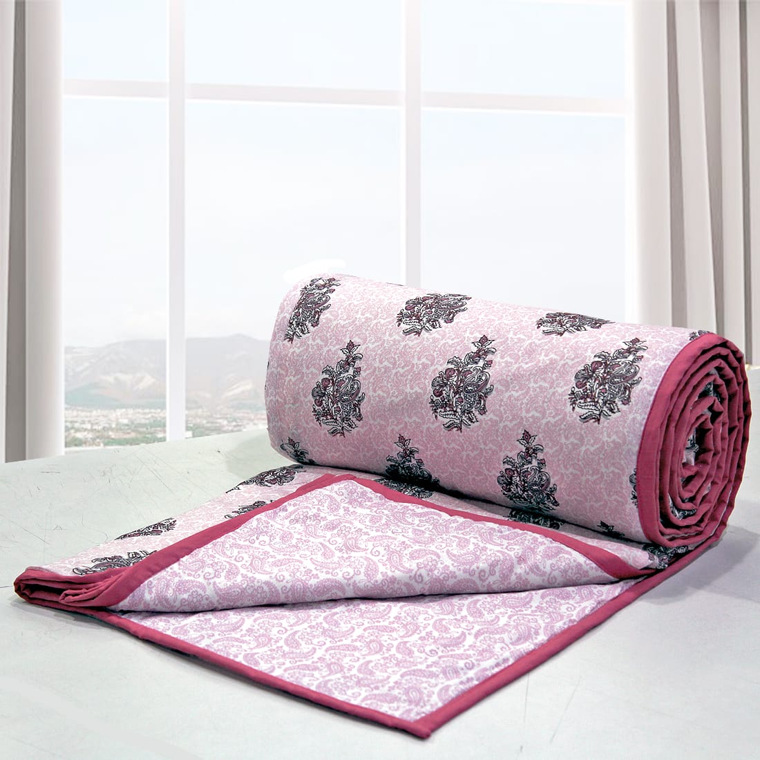 Soft Riva Floral Print Magenta Cotton Dohar Online At Best Prices