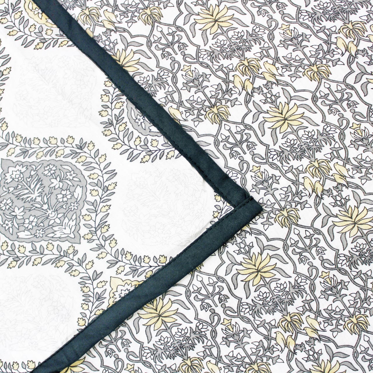 Soft Riva Damask Print Grey Cotton Dohar Online At Best Prices