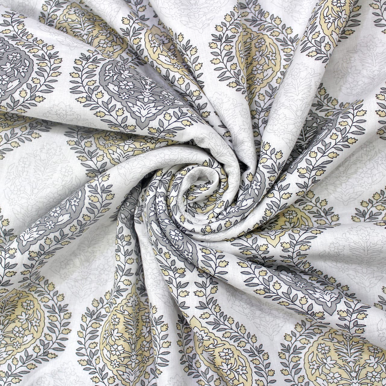 Soft Riva Damask Print Grey Cotton Dohar Online At Best Prices
