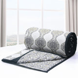 Soft Riva Damask Print Grey Cotton Dohar Online At Best Prices