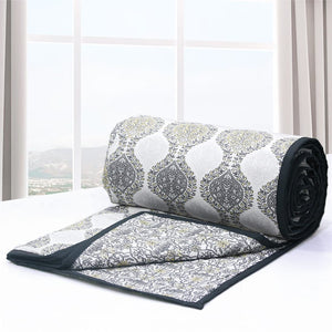 Soft Riva Damask Print Grey Cotton Dohar Online At Best Prices