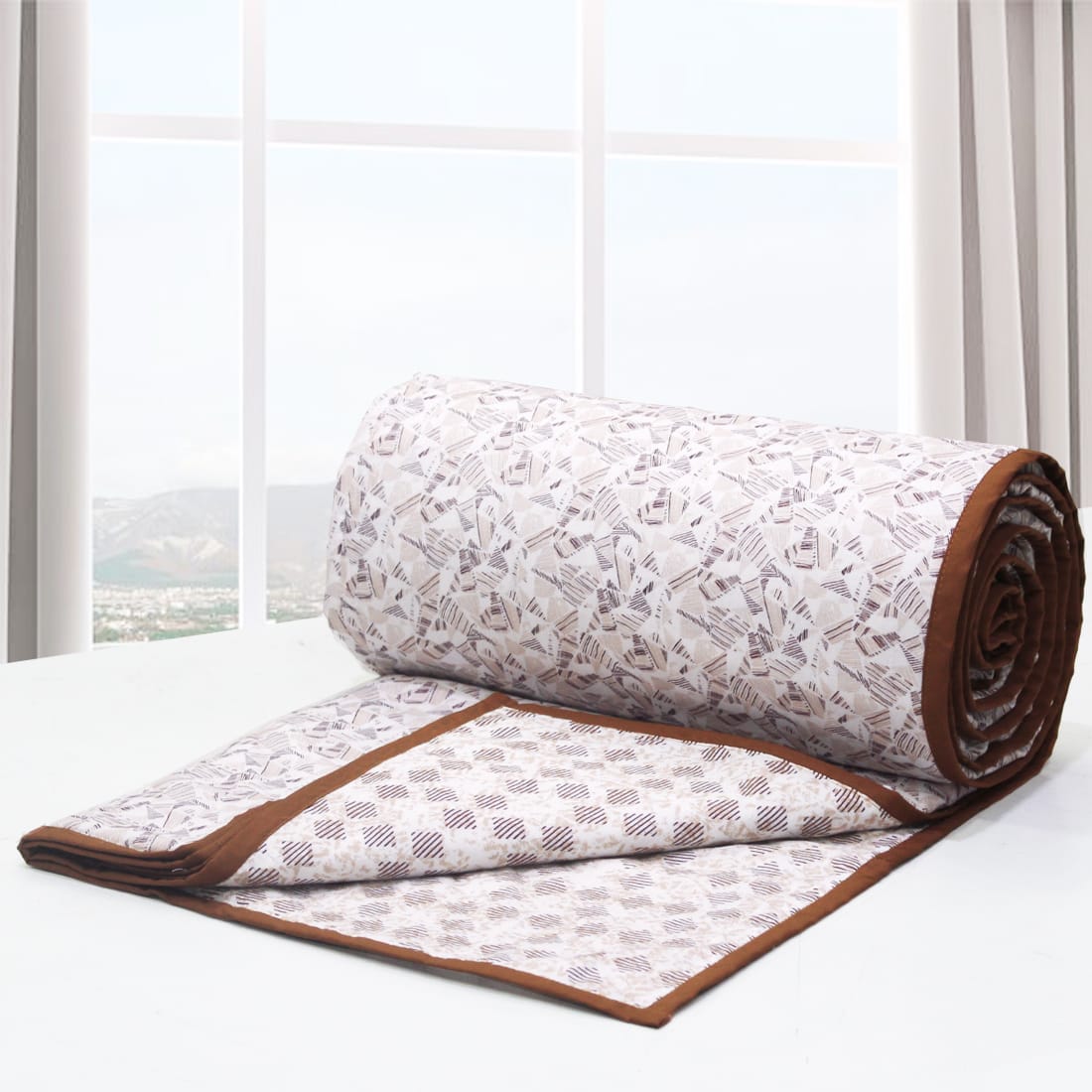 Soft Riva Floral Print Brown Cotton Dohar Online At Best Prices