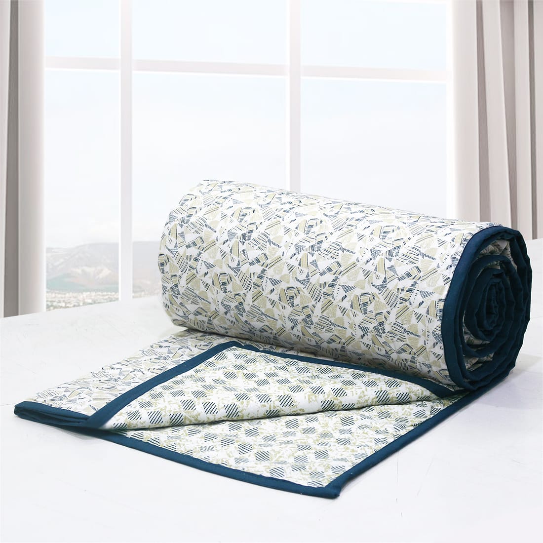 Soft Riva Floral Print Peacock Cotton Dohar Online At Best Prices