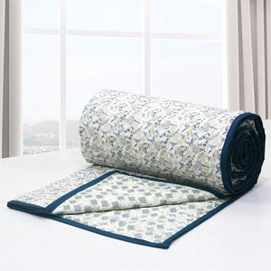 Soft Riva Floral Print Peacock Cotton Dohar Online At Best Prices