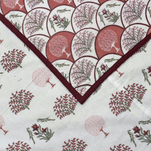 Riva Floral Cotton Dohar, Burgundy 
