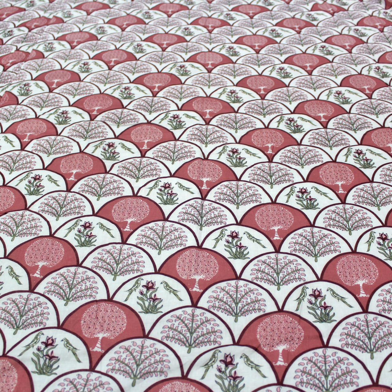 Full View Riva Floral Cotton Dohar Burgundy Design 