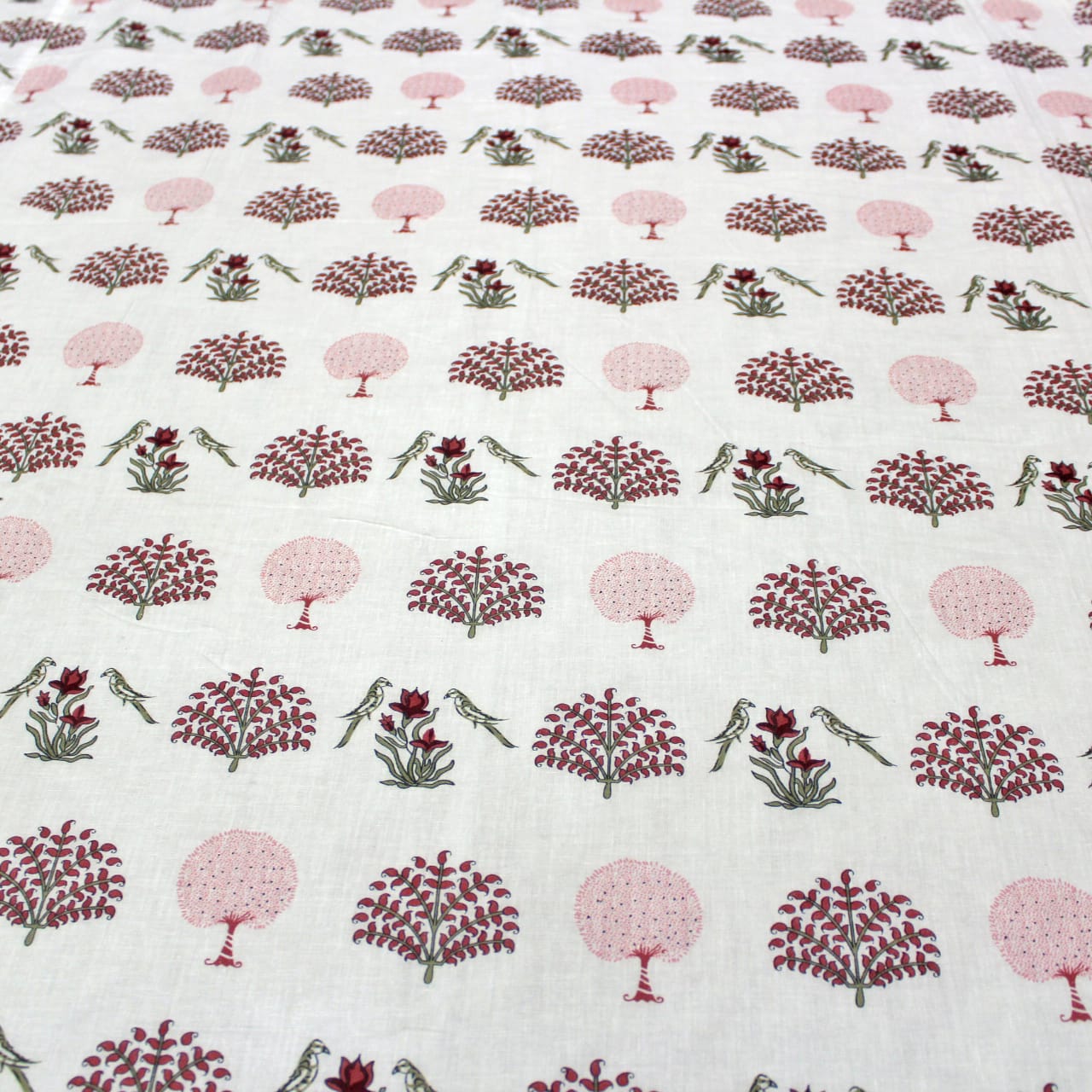 Full View Riva Floral Cotton Dohar, Burgundy  Design 