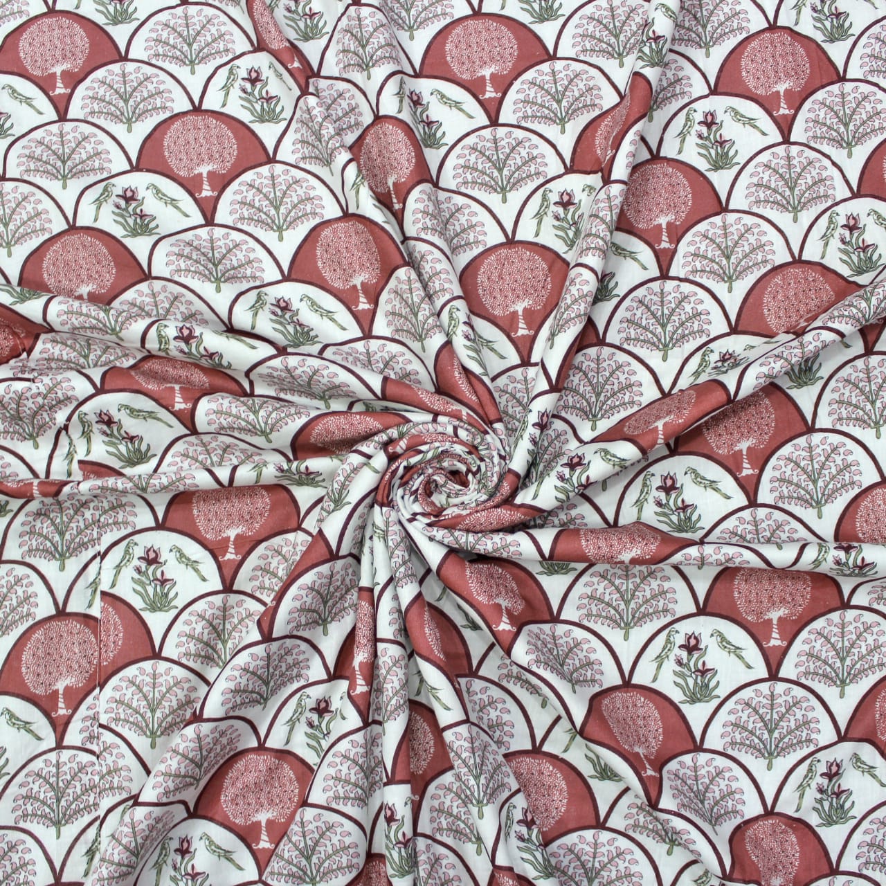 Riva Floral Cotton Dohar, Burgundy