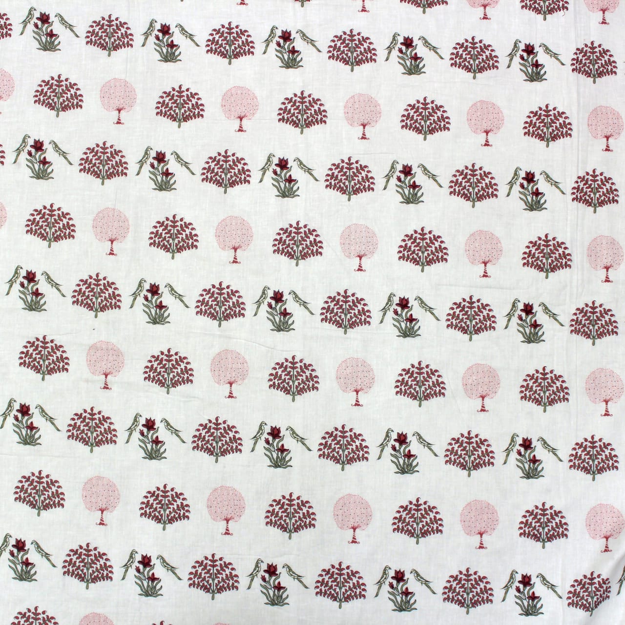 Full View Riva Floral Cotton Dohar, Burgundy Design 
