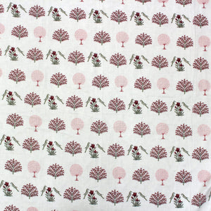 Full View Riva Floral Cotton Dohar, Burgundy Design 