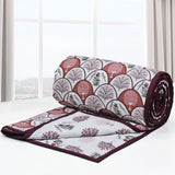 Riva Floral Cotton Dohar, Burgundy