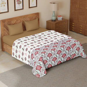 Riva Floral Cotton Dohar, Burgundy