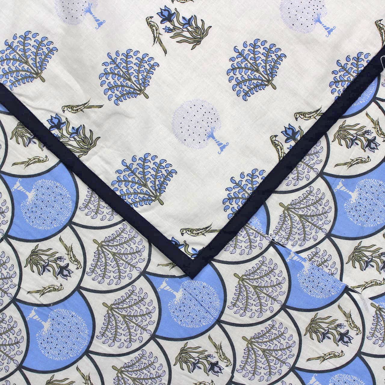 Riva Floral Cotton Dohar, Blue
