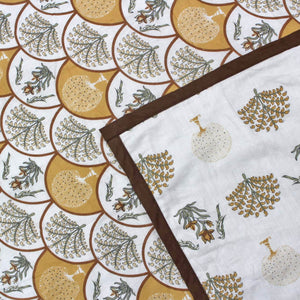 Riva Floral Cotton Dohar, Mustard