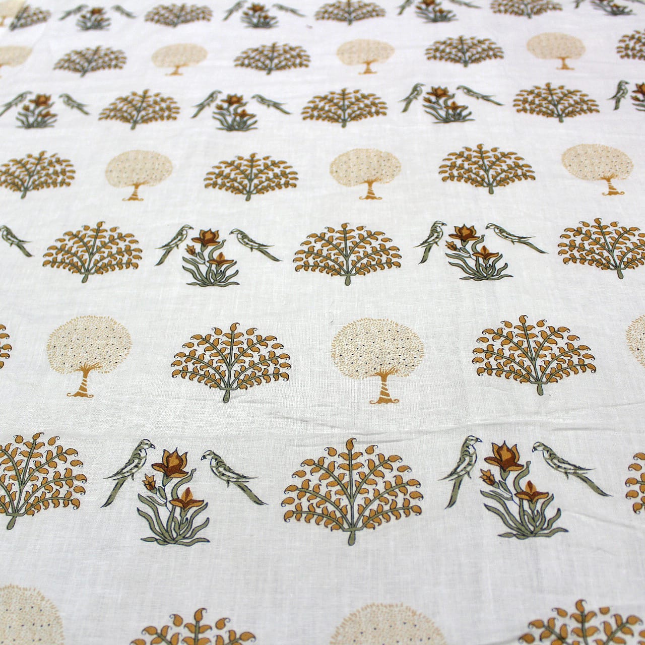 Full View Riva Floral Cotton Dohar, Mustard Design 