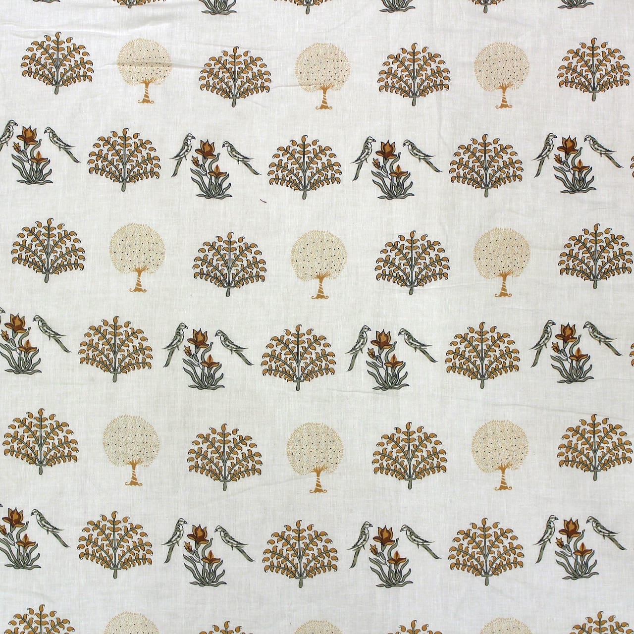 Close up  Riva Floral Cotton Dohar, Mustard  Design 