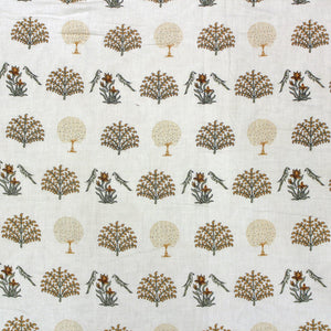Close up  Riva Floral Cotton Dohar, Mustard  Design 
