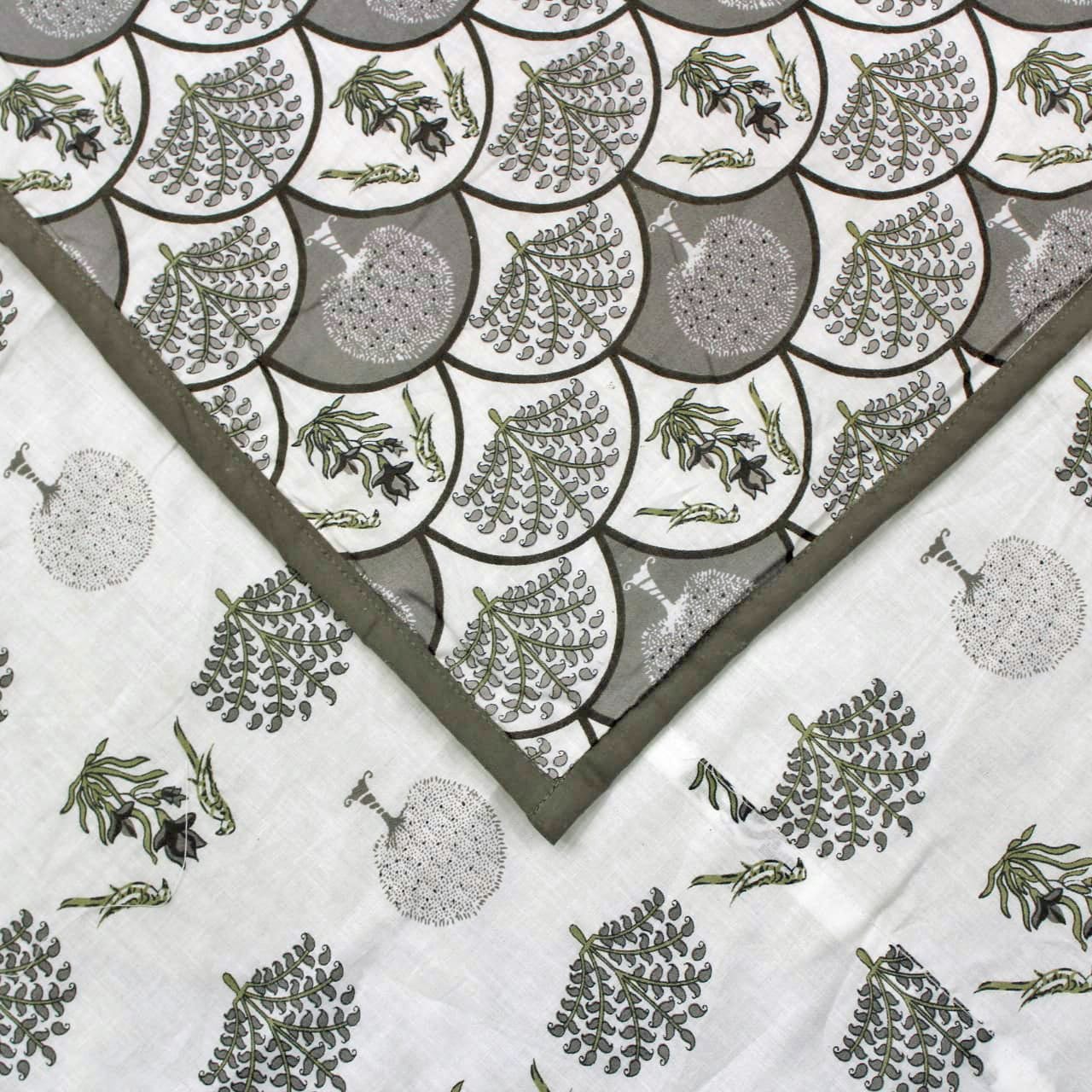 Riva Floral Cotton Dohar, Grey