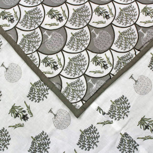 Riva Floral Cotton Dohar, Grey