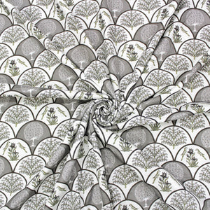 Riva Floral Cotton Dohar, Grey