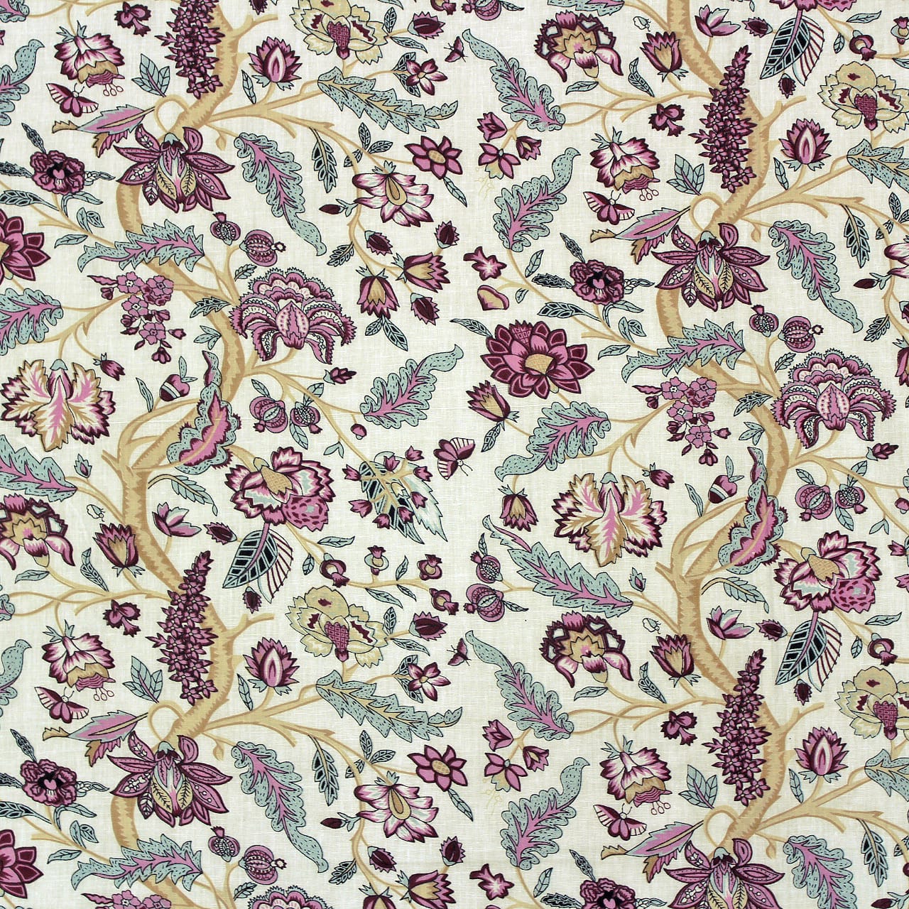 Riva Floral Cotton Dohar, Burgundy
