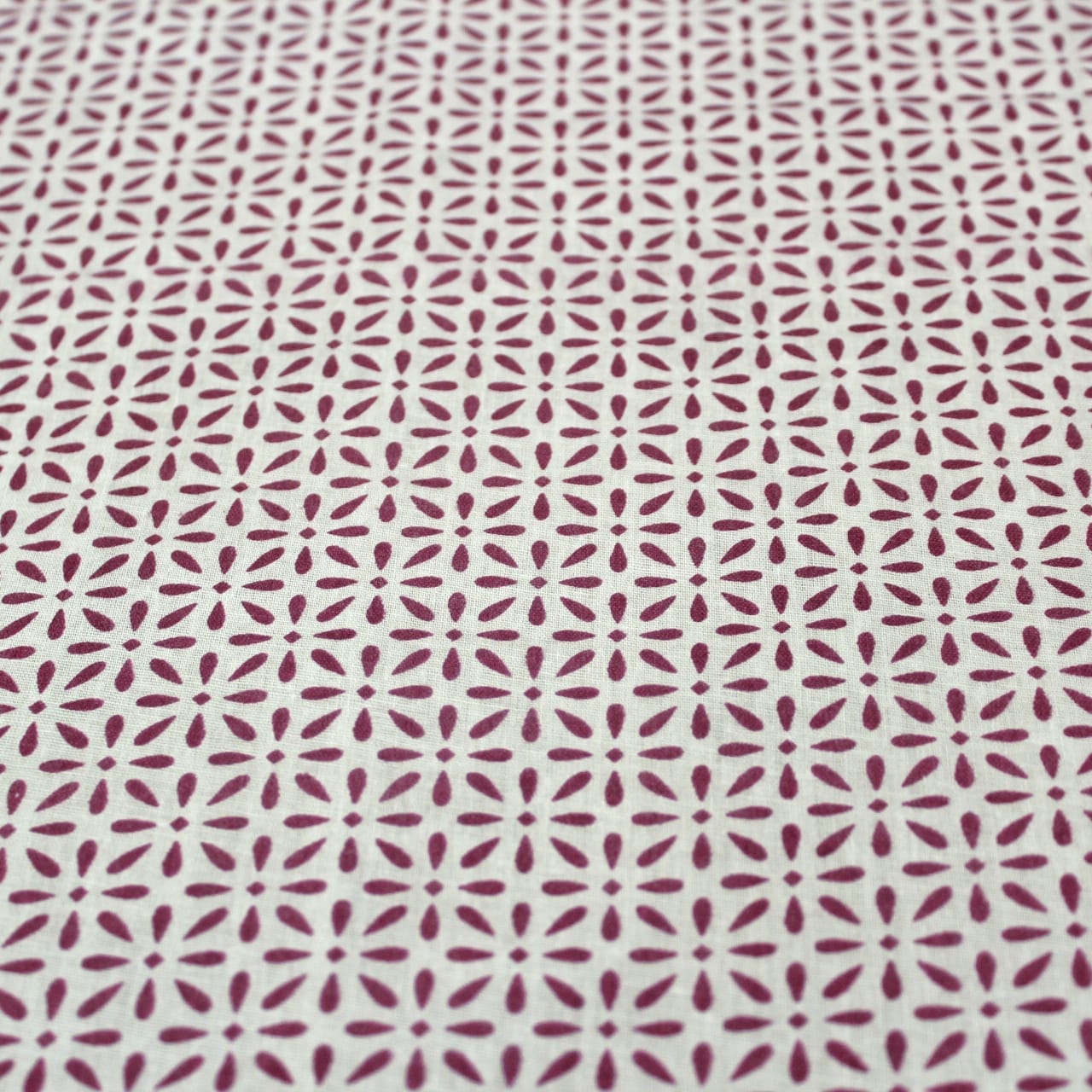 Close up View Riva Floral Cotton Dohar, Burgundy Design 