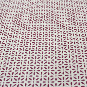 Close up View Riva Floral Cotton Dohar, Burgundy Design 
