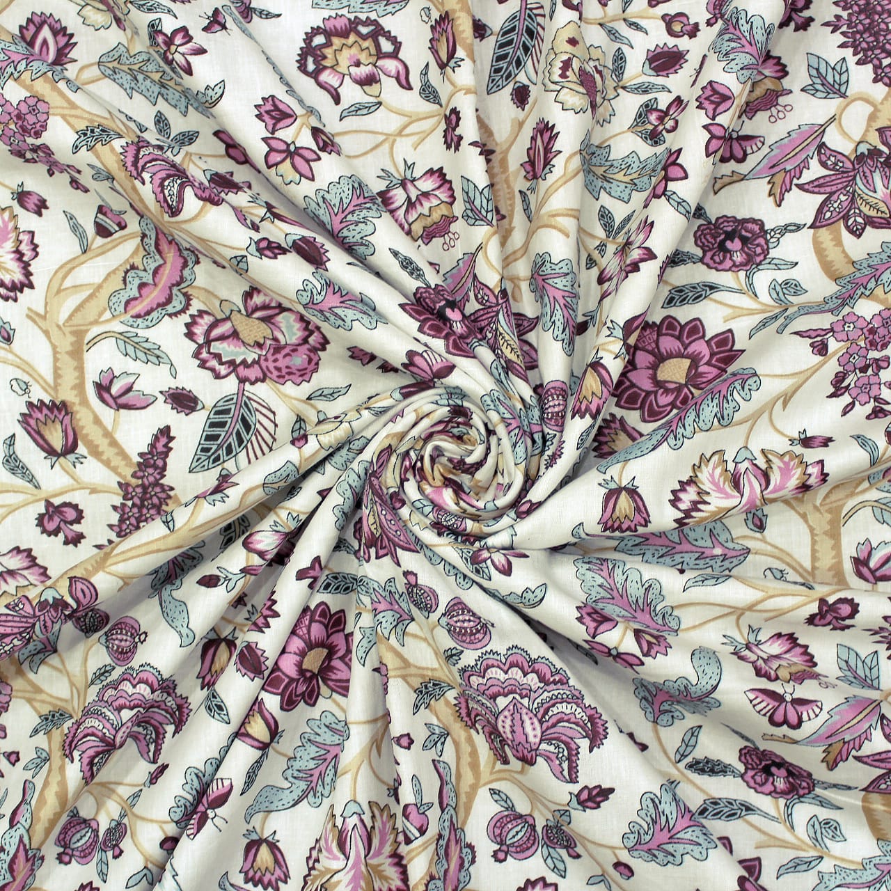 Riva Floral Cotton Dohar, Burgundy  Design 