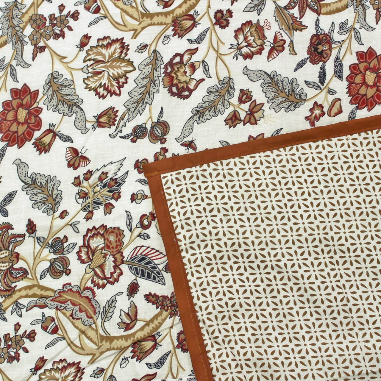 Riva Floral Cotton Dohar, Brown