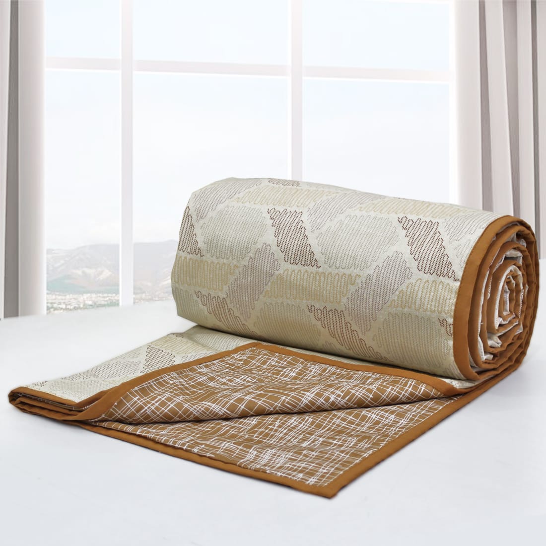 Riva Floral Cotton Dohar, Brown