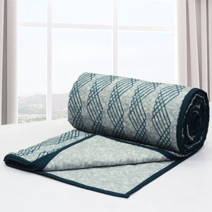 Riva Floral Cotton Dohar, Peacock Blue