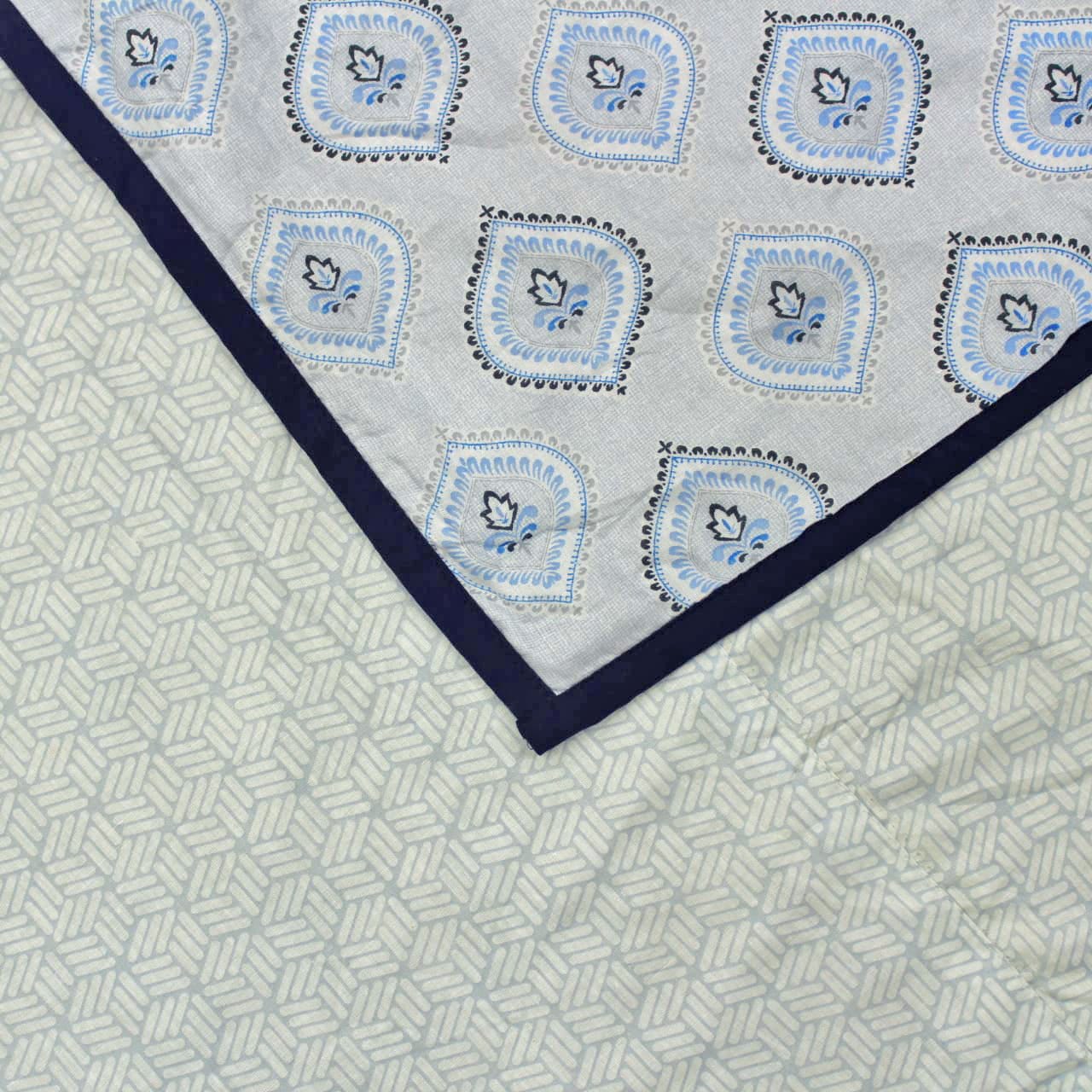Riva Floral Cotton Dohar, Blue